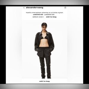 Alexander Wang hotfix marathon shorts in crinkle nylon